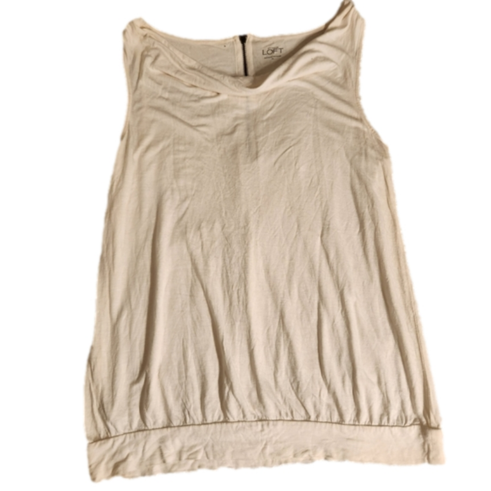 Ann Taylor LOFT Tank Top Zip Back Medium